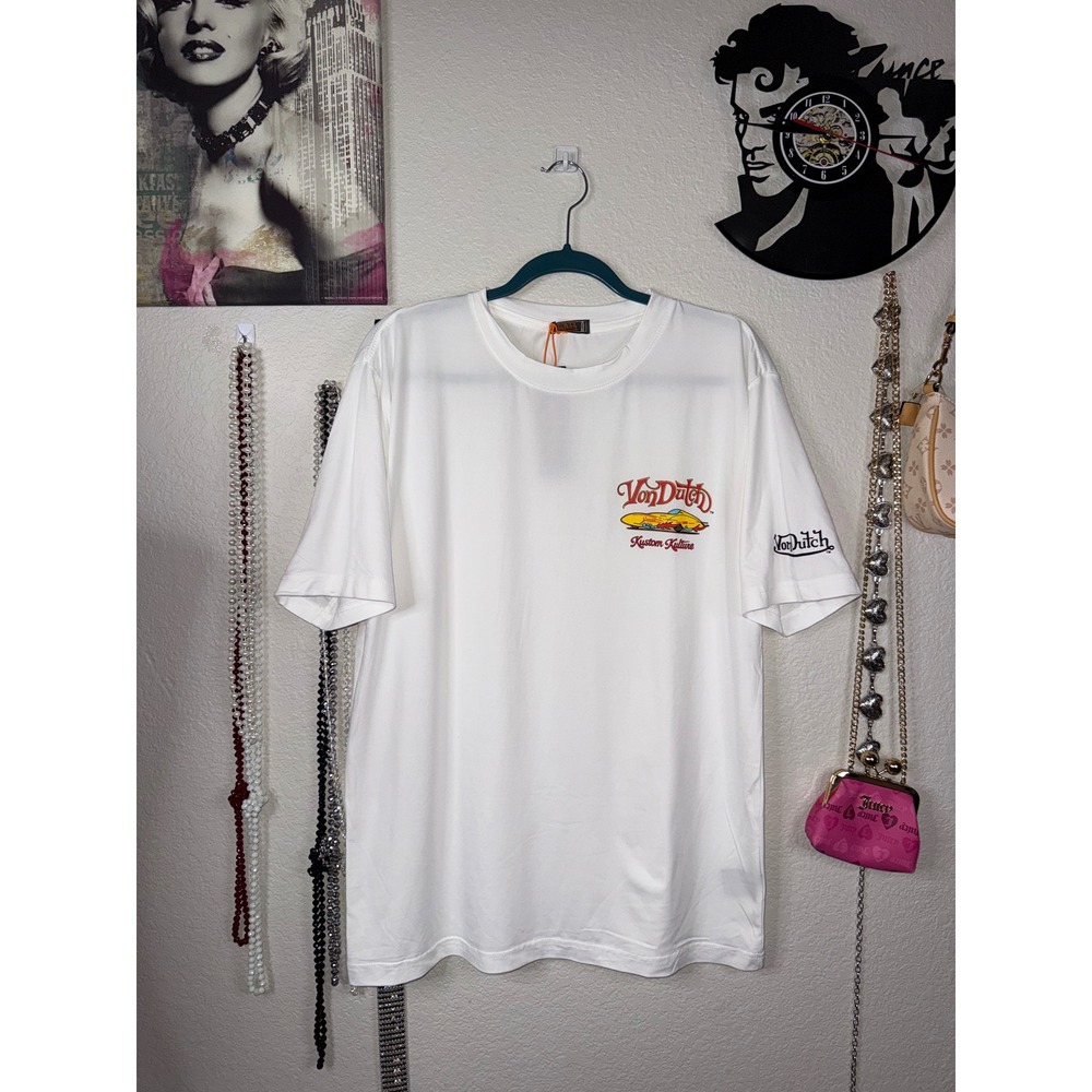Von Dutch Mens Kustom Kulture Lounge T-Shirt White Large NWT